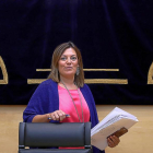 Milagros Marcos, portavoz de la Junta, en la rueda de prensa posterior al Consejo de Gobierno.-ICAL