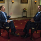 Barack Obama, entrevistado por Chuck Todd en el programa de la NBC 'Meet the Press'.-Foto: AP / WILLIAM B PLOWMAN