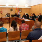 Imagen de los acusados durante la vista oral celebrada ayer.-ICAL