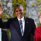 Barack Obama y Angela Merkel en Berlín.-AFP / TOBIAS SCHWARZ
