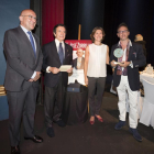 Enrique Cornejo, Isabel García Tejerina y Jesús Losada, ayer, en el teatro Zorrilla.-MIGUEL ÁNGEL SANTOS