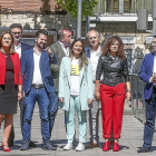 Luis Tudanca, con los cabezas de lista a las Cortes de Castilla y León.-ICAL