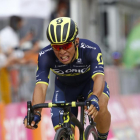 La cara de rabia de Caleb Ewan tras ganar el esprint del Giro.-LUK BENIES / AFP