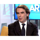 osé María Aznar durante la entrevista en Telecinco.-
