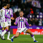 Lucas Rosa celebra el gol logrado ante el Tenerife. / I. SOLA / RV