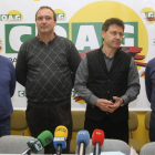 (I a D) El secretario general en Castilla y León de COAG, Aurelio Pérez; el recién elegido presidente provincial, David Tejerina; el secretario general de COAG, Miguel Blanco y el vicepresidente provincial, Juan José Aguado-Ical