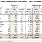 Viviendas hipotecadas en Castilla y León durante enero-Ical