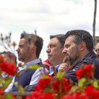 Tudanca, en primer término, acompañado de Planas y Fagúndez, en el acto político celebrado en Zamora.-ICAL