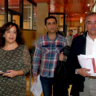 La eurodiputada socialista de Castilla y León, Iratxe García, Vicente Andrés y Evelio Angulo.-ICAL