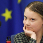 Greta Thunberg, en el Parlamento europeo, en Estrasburgo.-AFP / FREDERICK FLORIN
