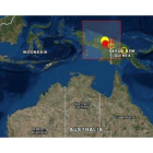 La zona del sismo en Nueva Guinea en Indonesia.-EL PERIÓDICO