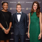 Beitia (derecha), junta a los mejores jóvenes, la belga Thiam y el alemán Hess.-AEA