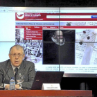 EL director de la Cátedra Simón Ruiz, Hilario Casado, explicado el contenido del portal-Santiago G. del Campo