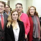 Alfonso Fernández Mañueco junto a Raquel López, Jesús Ángel Peregrina, María José Heredia y Rocío Lucas .-LUIS ÁNGEL TEJEDOR