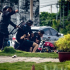 La policía de Nicaragua detiene a un estudiante opositor al Gobierno.-EFE