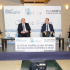 El director de El Mundo CyL, Pablo Lago, el presidente del CES, Enrique Cabero, y los ex presidentes Germán Barrios y Pablo Antonio Muñoz