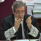 El fiscal Javier Zaragoza, en la segunda jornada del juicio del procés.-EFE