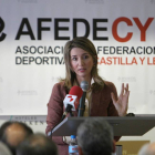 La consejera de Cultura, Alicia García, durante su intervención en la reunión con la Asociación de Federaciones deportivas de Castilla y León-Ical