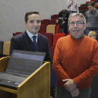 El vicerrector de Investigación y Transferencia de la Universidad de Salamanca, Juan Manuel Corchado (i), y el director de HIDRUS, José Martínez Fernández-Efe / J. M . García