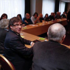 Puigdemont preside la reunión del grupo parlamentario de JxCat en Bruselas.-REUTERS / YVES HERMAN
