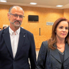 Luis Fuentes junto a Silvia Clemente ayer en Salamanca.-ICAL