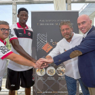 PacoGarcía, Boubacar Sidibe, Kichi Cadenas y Mike Hansen durante la ‘doble’ presentación.-MIGUEL ÁNGEL SANTOS