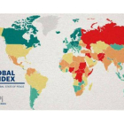 Mapa sobre los países más pacíficos y los más conflictivos del mundo.-Foto: GLOBAL PEACE INDEX 2015