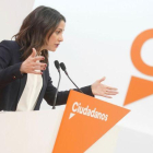 Declaraciones de la portavoz de la Ejecutiva de Ciudadanos y líder del partido en Catalunya, Inés Arrimadas, quien ha sacado pecho de los últimos fichajes de la formación naranja para las próximas elecciones generales.-JOSÉ LUIS ROCA / EUROPA PRESS