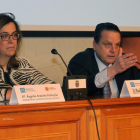 La presidenta de la Diputación de Palencia, Ángeles Armisén, y el presidente del Consultivo, Mario Amilivia, en la inauguración de la Jornada 'El Consejo Consultivo y las entidades locales'.-ICAL