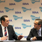 El presidente de Iberaval, José Rolando Álvarez, y el director de la Territorial Noroeste de BBVA, Juan Carlos Hidalgo-Ical