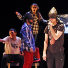 Un momento del ensayo general de ‘Fuegos’, ayer en el teatro Calderón.-J. M. LOSTAU