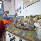 Una de las maquetas de la exposición ferroviaria, situada en la antigua sede de la Estación de la Esperanza.-PHOTOGENIC