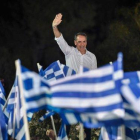 Kyriakos Mitsotakis, durante un mitin de campaña.-AFP / LOUISA GOULIAMAKI