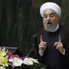 El presidente iraní, Hasán Rohaní, el pasado mes de agosto en el Parlamento de Teherán.-/ EFE / ABEDIN TAHERKENAREH