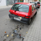 Uno de los ocho vehículos afectados por un conductor que conducía bajo los efectos del alcohol durante la pasada madrugada en Ponferrada.-ICAL