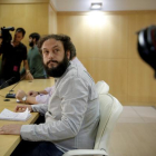 Guillermo Zapata, el día que presentó su dimisión como concejal de Cultura, el pasado 15 de junio en Madrid.-JOSÉ LUIS ROCA