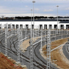 Vías de acceso para la llegada de los trenes a los nuevos talleres de Renfe, en el páramo de San Isidro-J.M.Lostau