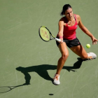 Sevastova, en su partido de este domingo contra Konta.-AFP / ANDY LYONS