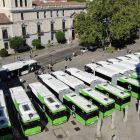 Los nuevos autobuses de Auvasa a vista de dron. E.M.
