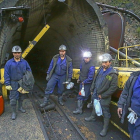 Jose Antonio Álvarez, Francisco Antelo, Miguel Ángel Estévez, Alberto Martínez, y Daniel Heras, los últimos cinco mineros del Bierzo.-ICAL