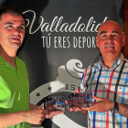 Raúl González y Juan Carlos Pastor, con los trofeos de medallistas olímpicos de Castila y León que entregó la APDV en la Gala Nacional del Deporte.-M.G.E.