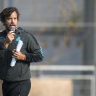Quique, en un entrenamiento del Espanyol en Sant Adriá.-JORDI COTRINA