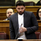 Gabriel Rufián, a principios de mayo en la sesión de control al Gobierno en el Congreso.-JOSÉ LUIS ROCA