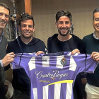Suárez, Moi, Domínguez y Gómez, con la camiseta blanquivioleta.-RVCF