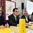 Eduardo Pedruelo, Pedro Herrero, Víctor Arenzana e Irene Ruiz durante la presentación de la obra.-E.M.