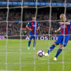 Mascherano marcó de penalti su primer gol con la camiseta del Barça.-EFE