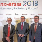 Ricardo Rivero, Matías Rodríguez y Alfonso Fernández Mañueco, ayer en Salamanca.-ICAL