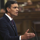 El Presidente del Gobierno y Secretario General del PSOE, Pedro Sanchez, en el Congreso de los Diputados.-DAVID CASTRO