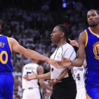 Stephen Curry y Kevin Durant, las dos grandes estrellas de Golden State.-AFP / RONALD MARTINEZ