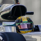 Lewis Hamilton, hoy en los ensayos del GP de Brasil.-AFP / MIGUEL SCHINCARIOL